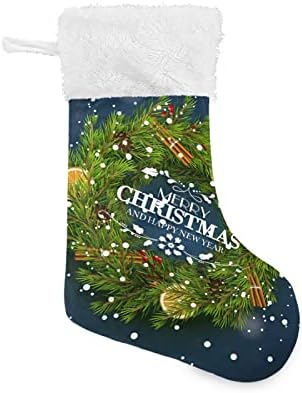Meias de Natal de Alaza azul saudação clássica clássica personalizada decorações de meia para férias em família decoração de