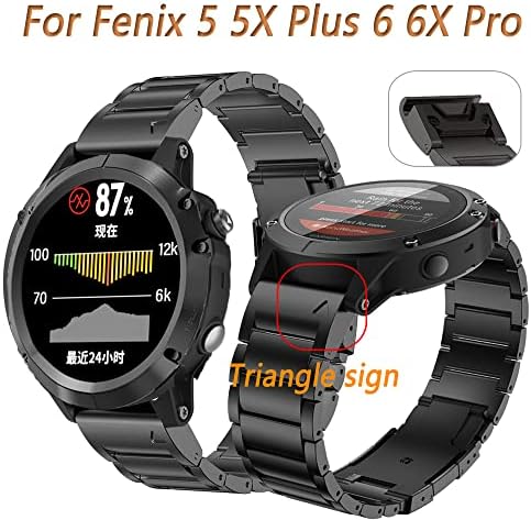 Nanwn 26 22mm Ligante da faixa de relógio Compatível para Fenix ​​5 5x Plus Fenix ​​6 6x Pro Forerunner 935 945 Bracelete de liberação