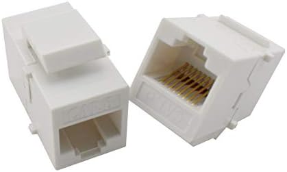 Cat.6 RJ45 Placa de parede Ethernet, Ozxno 1 pacote RJ45 fêmea para fêmea de parede de parede de castanha-chave feminino