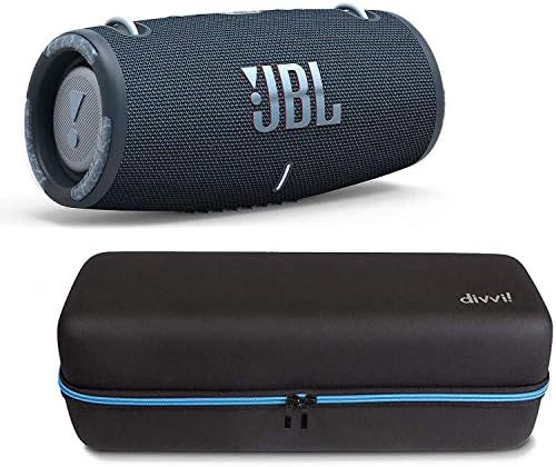 JBL Xtreme 3 Pacote portátil de alto -falante à prova d'água/poeira Bluetooth com Divvi! Caso de protetor Hardshell - azul