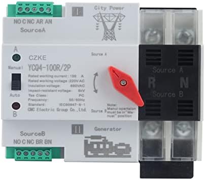 Dzhtus ycq4-100r/2p trilho unnorn fase ATS ATS 220V Dupla energia automática seletor elétrico Switches ininterruptos