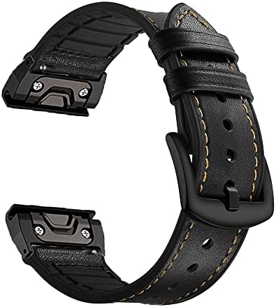 DJDLFA 22/26mm de couro de couro para Garmin Fenix ​​6/6x Pro Substituição Redação rápida Banda de relógio para Fenix