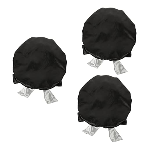 Fomiyes 3pcs Camada dupla cetim Chapéus de cetim Capinho de cabelo cacheado Capinho de cabelo cacheado Caps de seda tampas de