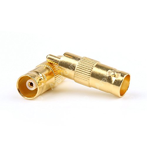 4 PCS Gold banhado a ouro BNC Male Plug para RCA Female Jack Coax Cable Video Connector Adapter