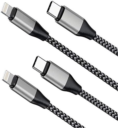 Cabo USB C para Lightning, 2pack 10ft [Apple MFI Certified] IPhone Charger Cable USB-C Sixido Rápido Iphone Tipo C Cabo