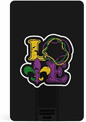 Eu amo Mardi Gras Fleur de Lis USB 2.0 Flash-Drives Memory Stick Stick Credit Card Shap