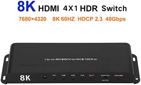 Gaeirt HD Multimedia Interface Switcher, 4 Porta 100−240V 3D EFFETCS Mini HD Multimedia Interface Switcher Metal Alta velocidade