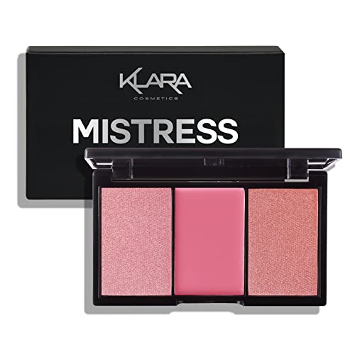 Klara Cosmetics 3 Shades Mistress Contour Destaque de Bush Shimmer Shimmer Matte Pink Palette During Pigmento colorido