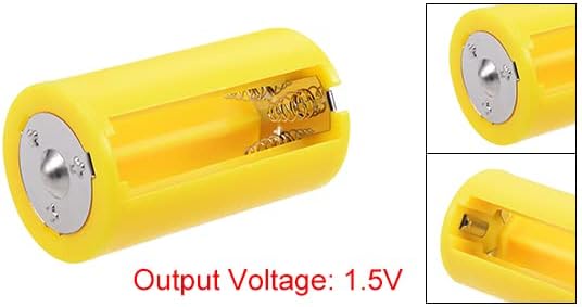 UXCELL 1PCS 3X1.5V AA conexão paralela Adaptador de caixa de armazenamento de armazenamento de bateria de cilindro amarelo