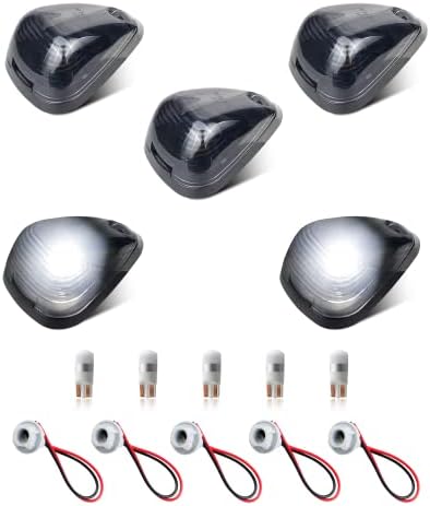 Ruxifey Smoked Cab Roof Lights W/5pcs LENS DE CAB DE CABE DIA DO DIA LED com estoques compatíveis com 1999-2007 2011- Ford F250