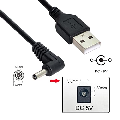 chenyang cy USB 2.0 masculino a 3,5 mm de 1,35 mm DC CARROL DE PODER DE POWER 5V Cabo de 90 graus de 90 graus 100cm