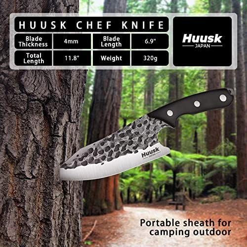 Huusk Chef Knife com pacote de bainha com facas de cozinha afiada de 7,87