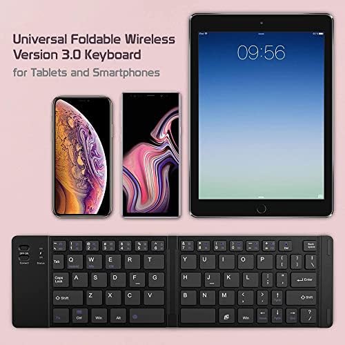 Funciona da Cellet Ultra Slim Folding Wireless Bluetooth Teclado Compatível com o Alcatel A30 com Holdstand do telefone -