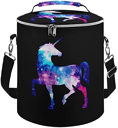 Rainbow Galaxy Unicorn Double Cooler Bag isolado à prova de vazamento portátil Saco de ombro de almoço portátil para