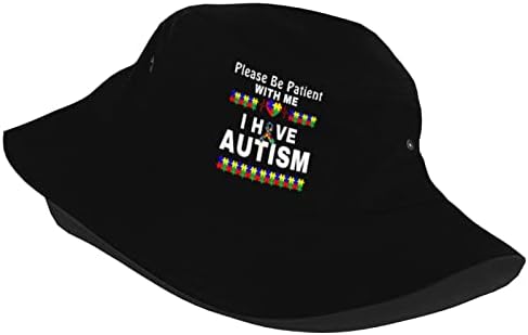 Por favor, seja paciente, eu tenho um chapéu de balde de autismo ao ar livre camping camping de pesca safari festival lavado