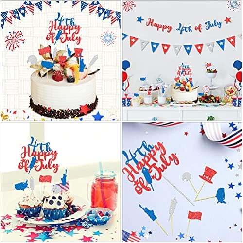 ABAODAM 37PCS DIA DO DIA DA INDEPENDÊNCIA Topper Creative Insert Toppers