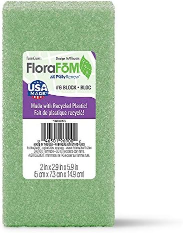 Floracraft Florafōm Block 2 polegadas x 2,9 polegadas x 5,9 polegadas verde