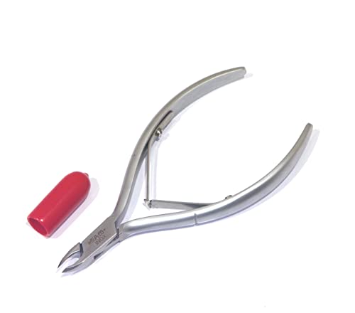 Sam Cutticle Nipper para profissionais Salão de beleza ou casa, malha de cetim afiado à mão Jaw de mola dupla 3 mm 12,5 cm