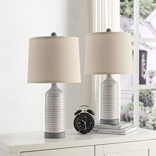 RORIA 3 vias Conjunto de Touch Control Ceramic Lamp, lâmpadas contemporâneas para quarto da sala de estar, lâmpada de