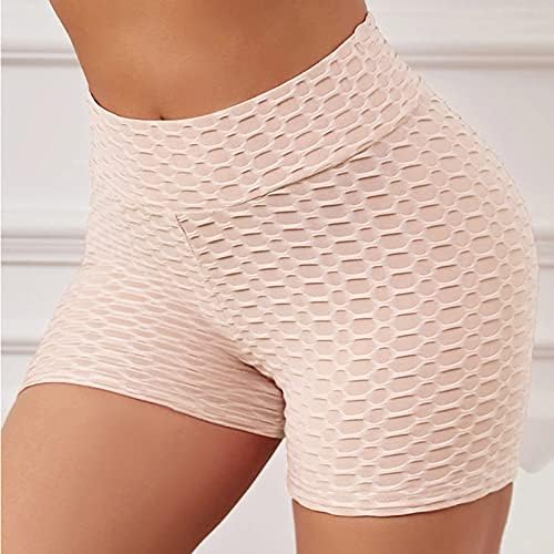 Cantura alta da feminina Rouco de petela de ioga shorts Tommes de controle de barriga Bubble Butgings Leggings Shorts