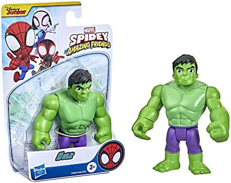 Spidey e seus amigos incríveis Marvel Hulk Herói Toy, Figura de ação de super-herói em escala de 4 polegadas para crianças