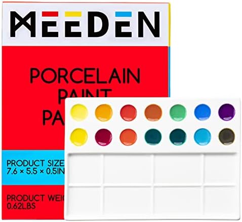 MEEDEN PALETA DE PANTIA DE PANTIL DE CERAMICA 22-PEDIMA, PALETA DE ABACOLOR DE PORCELA, 7,6 '' × 5.5 '