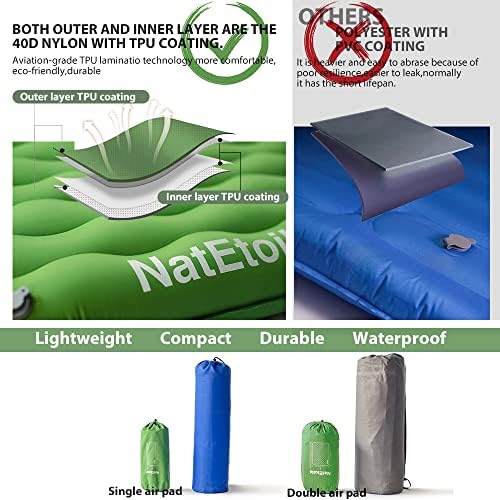 Pad Dupor de Duporas Natetoile, 5,6 Mattão de acampamento inflável de 5,6, 78 x54, tapete de dormir Ultralight com saco de