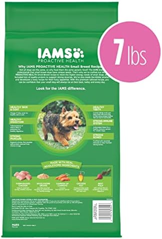 IMSs Small & Toy Raid Comida para cães secos adultos, frango, 7 lb. Bolsa + Dispositivo inteligente de Whistle Health
