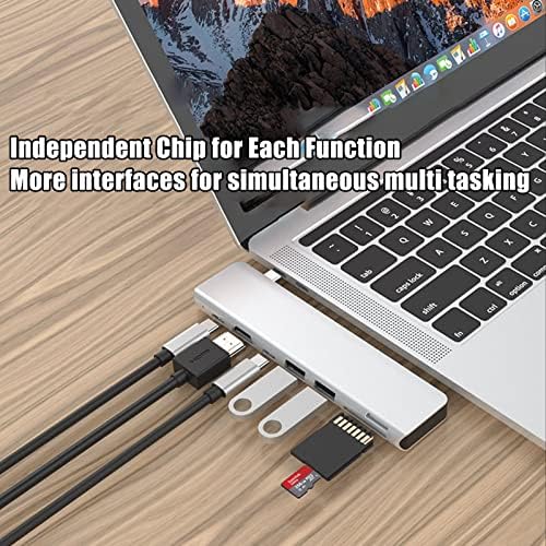 USB C Hub, Hub USB, adaptador USB, Hub tipo C 7 em 1 USB 3.0 PD Carregamento rápido 4K HD Interface Multimídia Adaptador