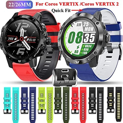 Bahdb 22 tiras de relógio inteligente de 26 mm para Coros Vertix 2 Soft Silicone Smartwatch para Garmin Fenix ​​6