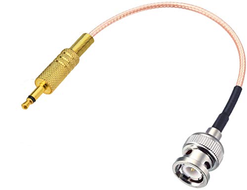 Redyutou BNC macho a 3,5 mm mono ts estéreo plug plug machos coaxial power áudio cabo 50 ohm 12 polegadas
