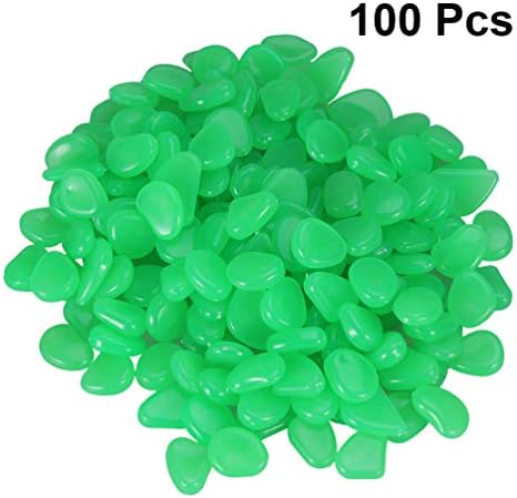 YARNOW Decoração ao ar livre 100pcs brilho na pedra escura de pedra artificial luminosa seixos aquário tanque de peixes rochas