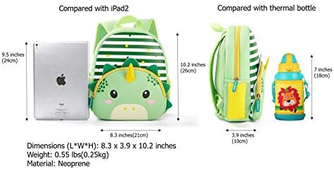 Mochila da criança, mochila à prova d'água, mochila pré-escolar, 3D Cute Desenho Neoprene Palavra de Animal para crianças,