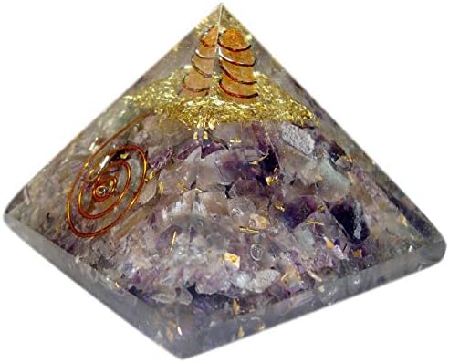 Sharvgun Amethyst Crystal Chakra Stone Orgonita Pirâmide Gerador de Energia Positiva Meditação Chakra Balanceamento Proteção de Cura