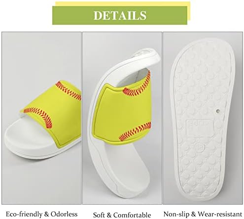 Sandálias de padrão de padrão de softball não deslizam chinelos de dedo do pé para massagem banheira de spa de chuveiro