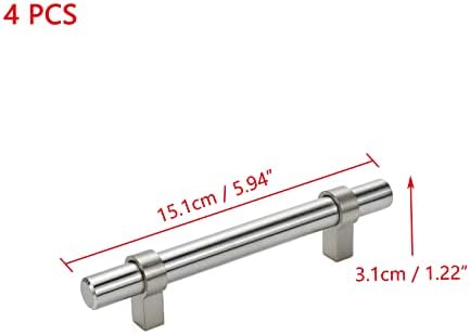 Kumgrot 4pcs aço inoxidável barra redonda puxa a alça para armário e alça de gaveta, manuse da barra redonda de barra