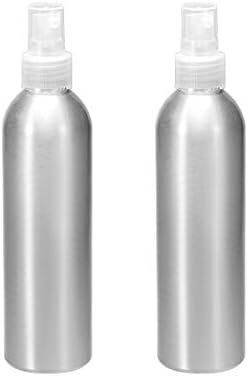 UXCELL 2PCS 8,5 onças/250 ml de pulverização de alumínio com pulverizador de névoa fina preta, garrafa de viagem de