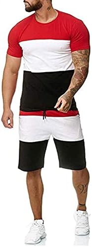 Roupas para homens 2 conjuntos de peças, trajes de verão masculinos de 2 peças roupas de manga curta shorts shorts