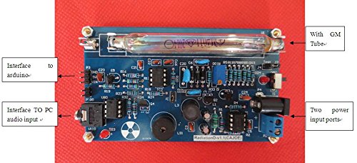 Eleoption de eletopção de código aberto Geiger Kit montou Radiação nuclear de DIY Detector GM Beta Radiação de raios γβ-raios γβ gama