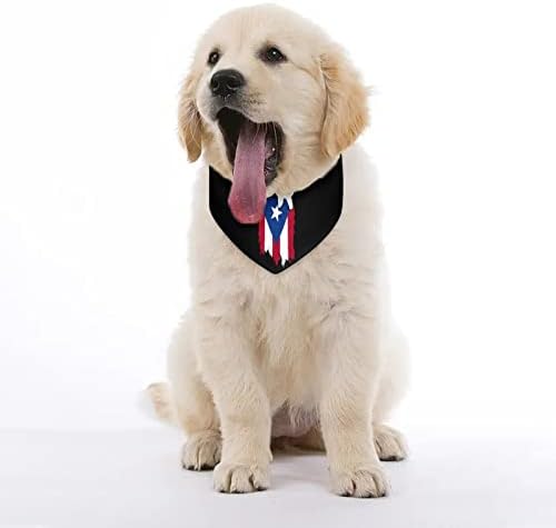 Puerto Rico Flag Pr Poteto Riquean Boricua Dog Bandana Bibs de lenço de lenço de triângulo fofo com fivela ajustável