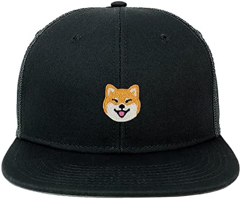 Armycrew Shiba Inu Dog Patch Flatbill Mesh Snapback Cap