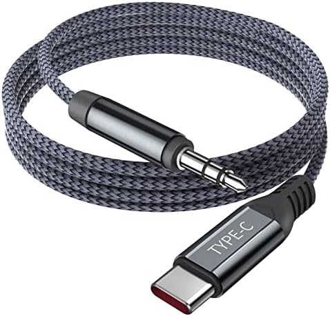 Acetoo USB C a 3,5 mm Audio Aux Jack Cable 6,6 pés, Tipo C a 3,5 mm Cabo de dongador macho do cordão de fone de ouvido do