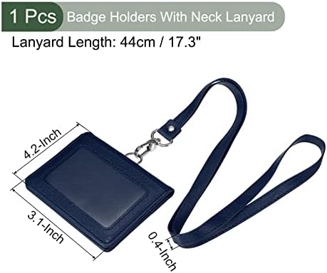Yokive 1 PCS Id Card Badge titular, Pu dobrado magnético horizontal com cordão | Proteção de cartões, ótimos para tags