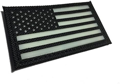 3x2 Glow in the Dark, EUA - American Flag Morale Uniform Patch