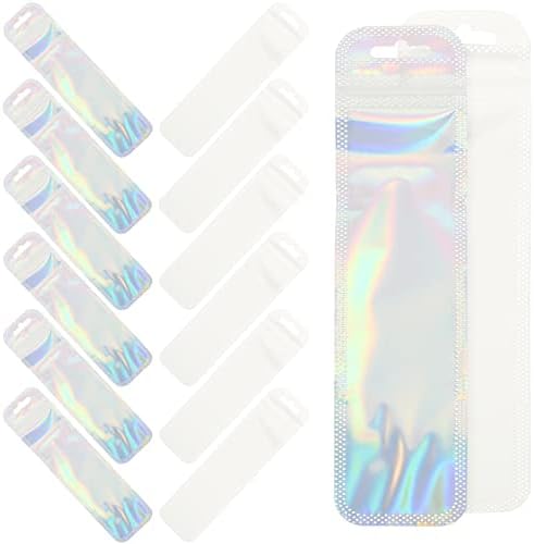 NUOBESTY PEN 100pcs embalagens holográficas de armazenamento selvagem Bolsa de vedação de doces para joias lipgloss