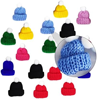 AMOSFUN 20PCS Mini gorro de chapéus de malha chapéu de natividade Acessórios de natividade Mini chapéu de chapéu mini