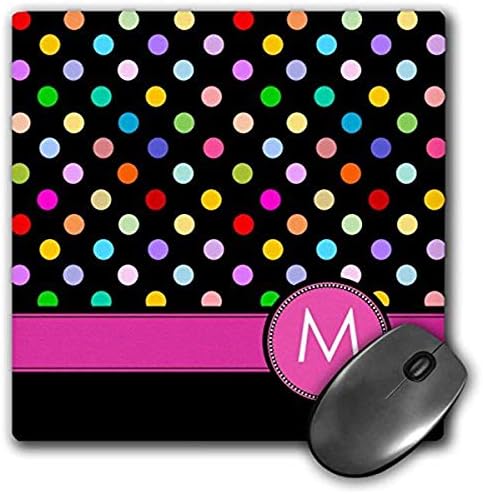 3d rosa letra c monograma laranja e azul padrão quatrefoil fosco acabamento mouse pad - 8 x 8 - mp_210604_1
