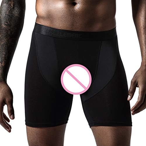 Shorts de boxer bmisEgm para homens embalam a secagem respirável e elástica rápida esportes de calça masculinos longos e magros, homens