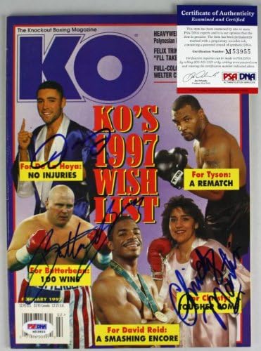 Oscar de la Hoya, Butterbean e Christy Martin Authentic assinado Mag Psa M53955