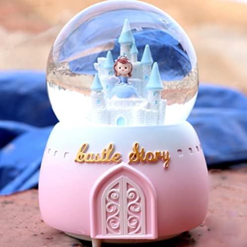 ASUVUD Creative Lights flutuando flocos de neve dentro da curva Castelo Princess Glass Crystal Ball Box Box Birthday Gift